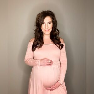 Pink blush maternity dress